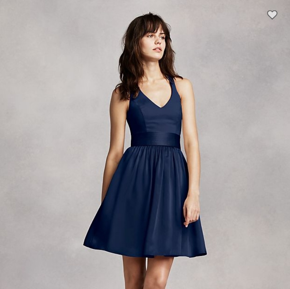 White by Vera Wang Short Halter Bridesmaid Dress